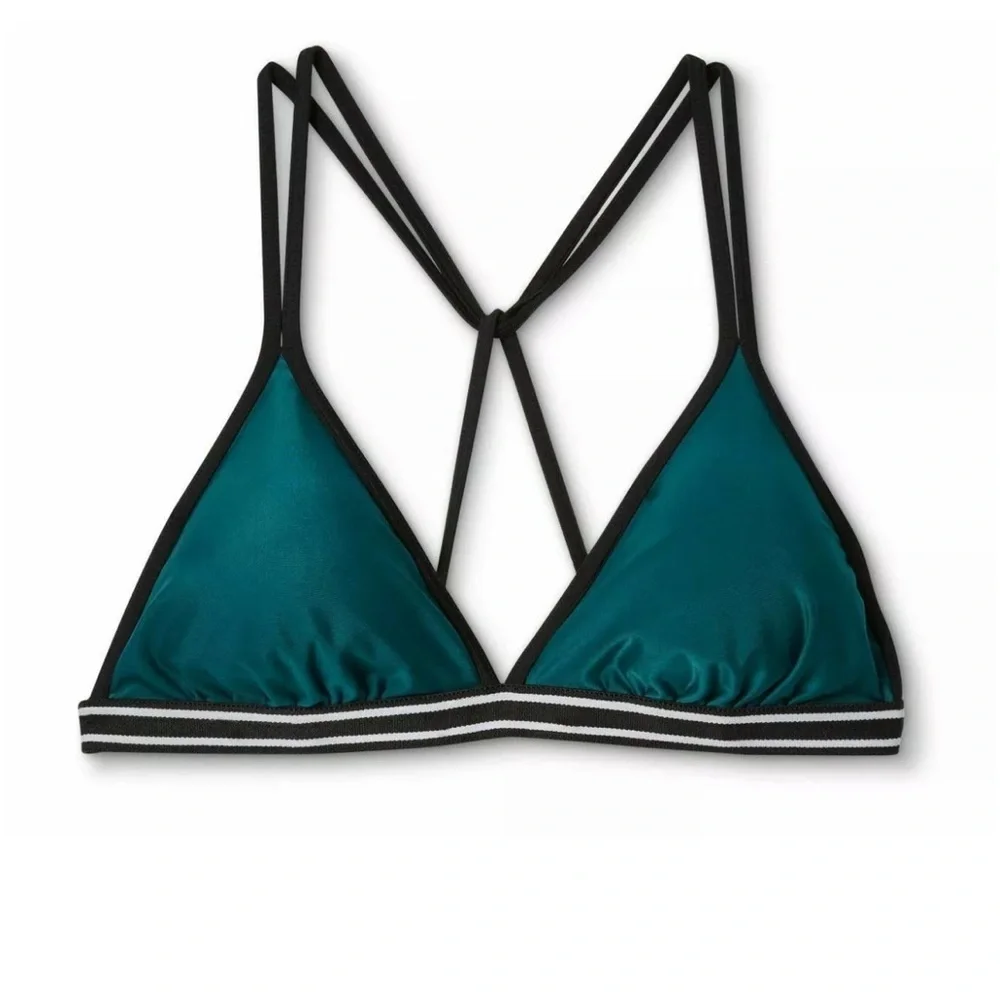 Xhilaration Womens S Cross Back Bikini Top Teal Blue*